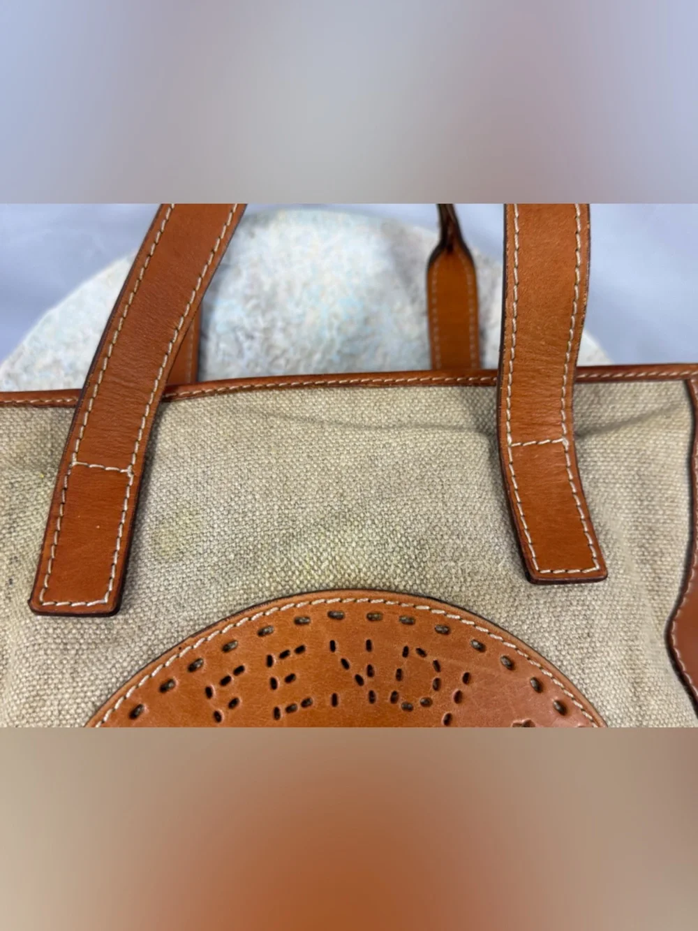 Vintage Fendi Selleria Canvas Leather Tote Bag w Matching Strap Italy - Picture 17 of 17